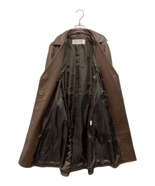 BALMAIN（バルマン）BALMAIN (バルマン) ラムレザーチェスターコート ブラウン サイズ:7の古着・服飾アイテム
