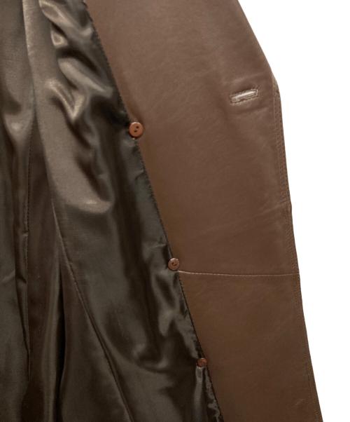 BALMAIN（バルマン）BALMAIN (バルマン) ラムレザーチェスターコート ブラウン サイズ:7の古着・服飾アイテム