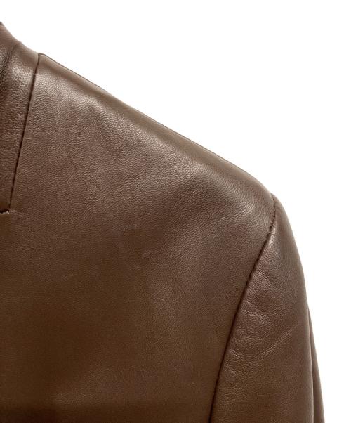 BALMAIN（バルマン）BALMAIN (バルマン) ラムレザーチェスターコート ブラウン サイズ:7の古着・服飾アイテム