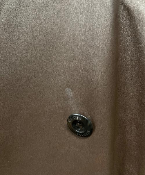 BALMAIN（バルマン）BALMAIN (バルマン) ラムレザーチェスターコート ブラウン サイズ:7の古着・服飾アイテム