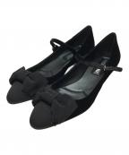 MIU MIUミュウミュウ）の古着「ベロアリボンパンプス」｜ブラック