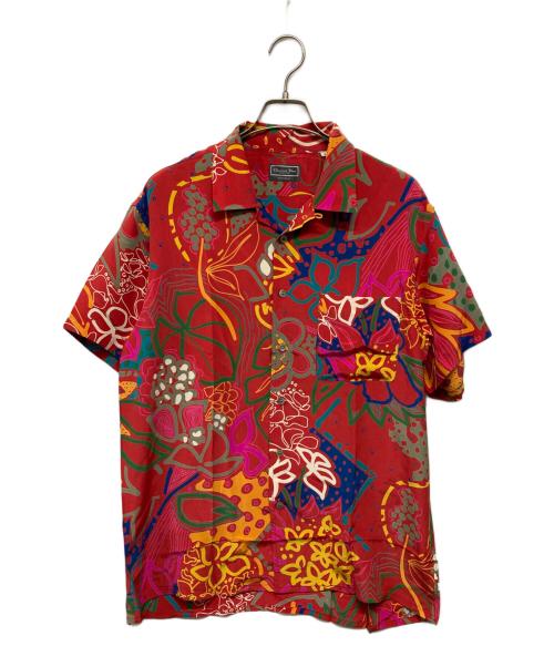 Christian Dior MONSIEUR（クリスチャンディオールムッシュ）Christian Dior MONSIEUR (クリスチャンディオールムッシュ) シルクアロハシャツ レッド サイズ:Lの古着・服飾アイテム