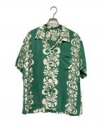 Sun Surfサンサーフ）の古着「TAHITIAN PRINTタヒチアン・プリントアロハシャツ」｜グリーン