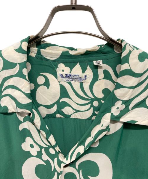 Sun Surf（サンサーフ）Sun Surf (サンサーフ) TAHITIAN PRINTタヒチアン・プリントアロハシャツ グリーン サイズ:XLの古着・服飾アイテム