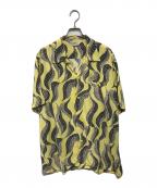 Star OF HOLLYWOODスターオブハリウッド）の古着「HIGH DENSITY RAYON OPEN SHIRT(ハイ・デンシティ・レーヨン・オープン・シャツ)」｜イエロー