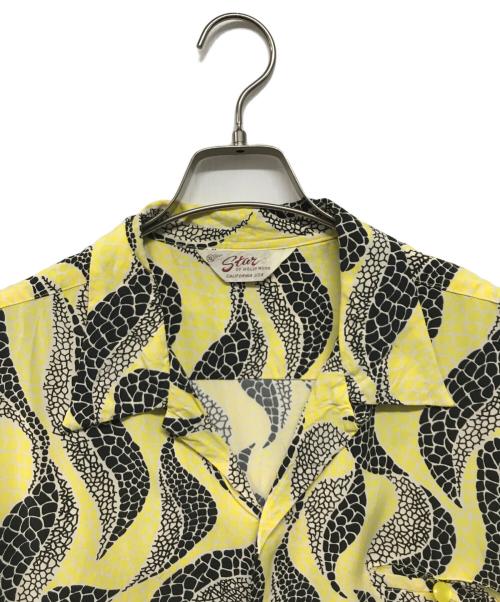 Star OF HOLLYWOOD（スターオブハリウッド）STAR OF HOLLYWOOD (スターオブハリウッド) HIGH DENSITY RAYON OPEN SHIRT(ハイ・デンシティ・レーヨン・オープン・シャツ) イエロー サイズ:XLの古着・服飾アイテム