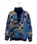 45Rフォーティファイブ・アール）の古着「編み柄パッチワークの908スタジアムニット」｜ブルー