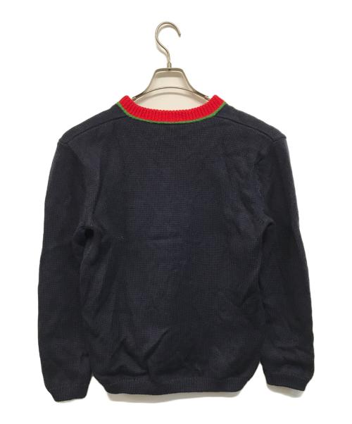 GUCCI（グッチ）GUCCI (グッチ) NEW YORK YANKEES (ニューヨークヤンキース) フロントNY刺繍 Vネック ニット セーター ネイビー サイズ:Sの古着・服飾アイテム