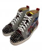 Christian Louboutinクリスチャン・ルブタン）の古着「スパイクパテントハイカットスニーカー」｜シルバー