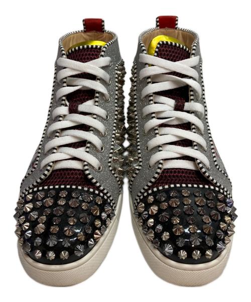 Christian Louboutin（クリスチャン・ルブタン）Christian Louboutin (クリスチャン・ルブタン) スパイクパテントハイカットスニーカー シルバー サイズ:SIZE 40の古着・服飾アイテム