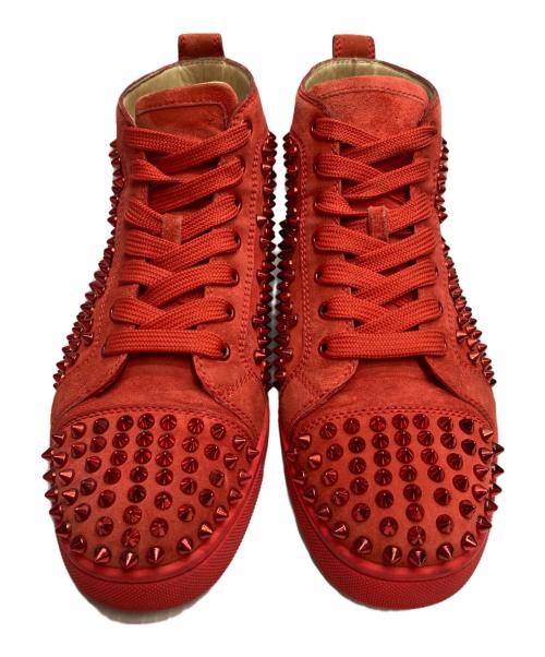 Christian Louboutin（クリスチャン・ルブタン）Christian Louboutin (クリスチャン・ルブタン) スパイクスタッズ ハイカット スニーカー レッド サイズ:SIZE 40の古着・服飾アイテム