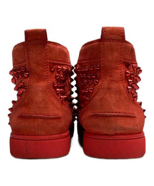 Christian Louboutin（クリスチャン・ルブタン）Christian Louboutin (クリスチャン・ルブタン) スパイクスタッズ ハイカット スニーカー レッド サイズ:SIZE 40の古着・服飾アイテム