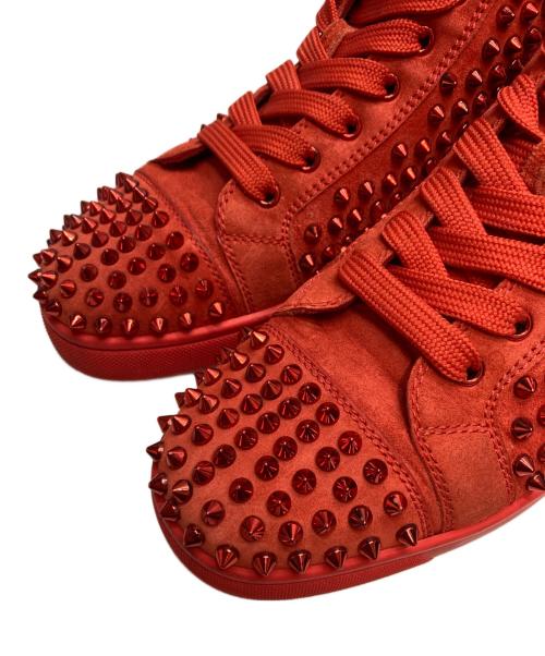 Christian Louboutin（クリスチャン・ルブタン）Christian Louboutin (クリスチャン・ルブタン) スパイクスタッズ ハイカット スニーカー レッド サイズ:SIZE 40の古着・服飾アイテム