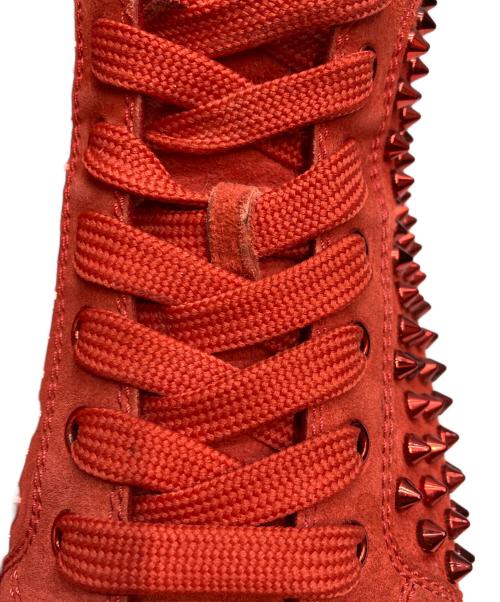Christian Louboutin（クリスチャン・ルブタン）Christian Louboutin (クリスチャン・ルブタン) スパイクスタッズ ハイカット スニーカー レッド サイズ:SIZE 40の古着・服飾アイテム