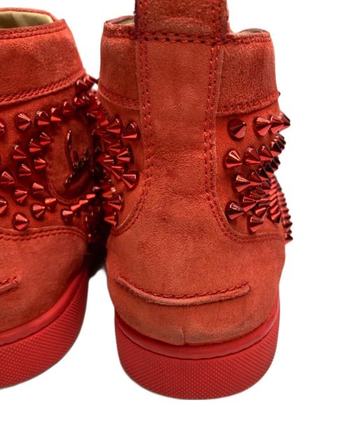Christian Louboutin（クリスチャン・ルブタン）Christian Louboutin (クリスチャン・ルブタン) スパイクスタッズ ハイカット スニーカー レッド サイズ:SIZE 40の古着・服飾アイテム