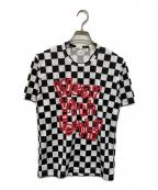 COMME des GARCONS COMME des GARCONSコムデギャルソン コムデギャルソン）の古着「チェッカーメッセージTシャツ」｜ブラック×ホワイト