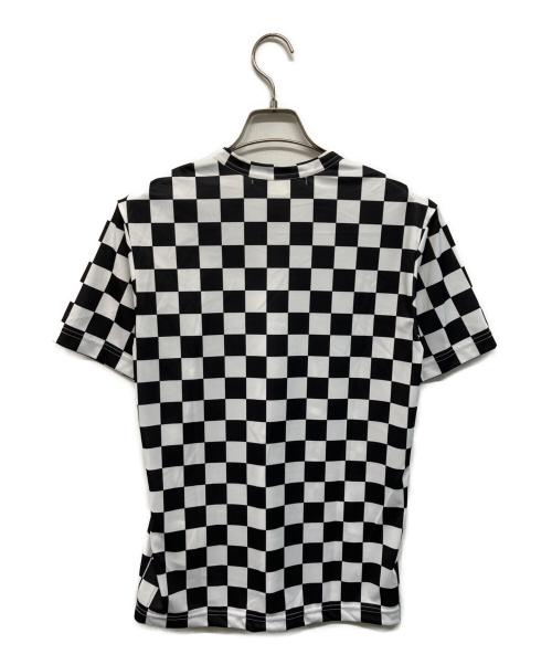 COMME des GARCONS COMME des GARCONS（コムデギャルソン コムデギャルソン）COMME des GARCONS COMME des GARCONS (コムデギャルソン コムデギャルソン) チェッカーメッセージTシャツ ブラック×ホワイト サイズ:Sの古着・服飾アイテム
