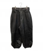 refomed×CCUリフォメッド×シーシーユー）の古着「FRESH MAN CCU LEATHER WIDE PANTS」｜ブラック