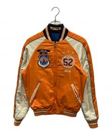 POLO RALPH LAUREN（ポロ・ラルフローレン）の古着「リバーシブルスーベニアジャケット」｜オレンジ×ネイビー