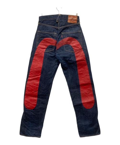EVISU（エヴィス）EVISU (エヴィス) Lot2001 No.2 ビッグカモメデニムパンツ インディゴ×レッド サイズ:W30×L35の古着・服飾アイテム