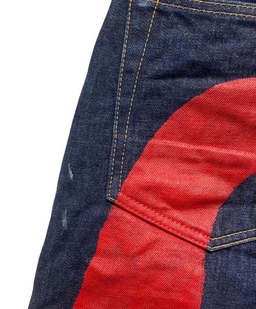 EVISU（エヴィス）EVISU (エヴィス) Lot2001 No.2 ビッグカモメデニムパンツ インディゴ×レッド サイズ:W30×L35の古着・服飾アイテム