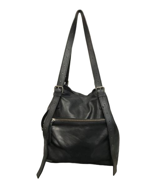 MM6 Maison Margiela（エムエムシックスメゾンマルジェラ）MM6 Maison Margiela (エムエムシックスメゾンマルジェラ) レザートートバッグ ブラックの古着・服飾アイテム
