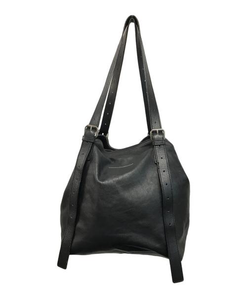 MM6 Maison Margiela（エムエムシックスメゾンマルジェラ）MM6 Maison Margiela (エムエムシックスメゾンマルジェラ) レザートートバッグ ブラックの古着・服飾アイテム