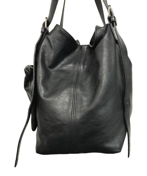 MM6 Maison Margiela（エムエムシックスメゾンマルジェラ）MM6 Maison Margiela (エムエムシックスメゾンマルジェラ) レザートートバッグ ブラックの古着・服飾アイテム