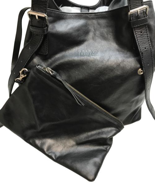 MM6 Maison Margiela（エムエムシックスメゾンマルジェラ）MM6 Maison Margiela (エムエムシックスメゾンマルジェラ) レザートートバッグ ブラックの古着・服飾アイテム