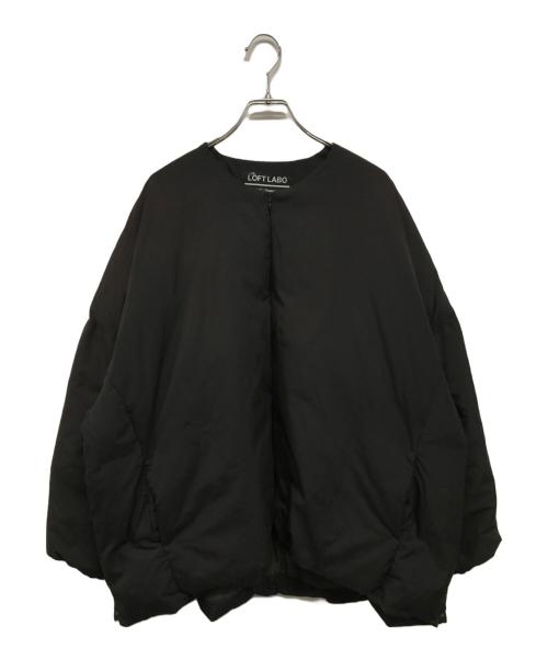 LOFTLABO（ロフトラボ）LOFTLABO (ロフトラボ) ノーカラー オーバー ダウン ジャケット ブラック サイズ:Ｓの古着・服飾アイテム