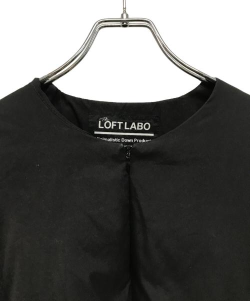 LOFTLABO（ロフトラボ）LOFTLABO (ロフトラボ) ノーカラー オーバー ダウン ジャケット ブラック サイズ:Ｓの古着・服飾アイテム