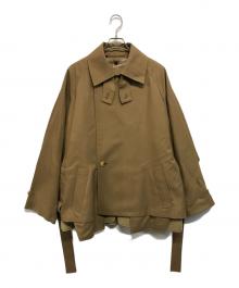 Blanc YM（ブランワイエム）の古着「+81別注 SHORT TRENCH COAT（ショートトレンチコート）」｜ベージュ