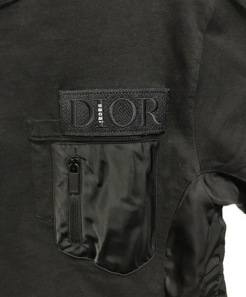 sacai（サカイ）sacai (サカイ) DIOR (ディオール) オーバーサイズ ドッキング 半袖Tシャツ ブラック サイズ:Sの古着・服飾アイテム