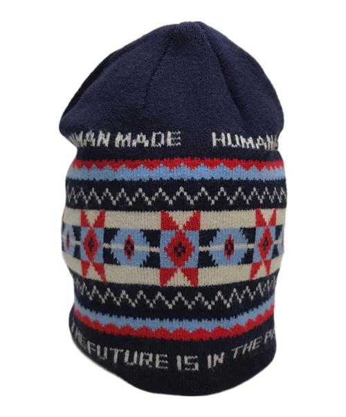 HUMAN MADE（ヒューマンメイド）HUMAN MADE (ヒューマンメイド) Jacquard Beanie ネイビーの古着・服飾アイテム