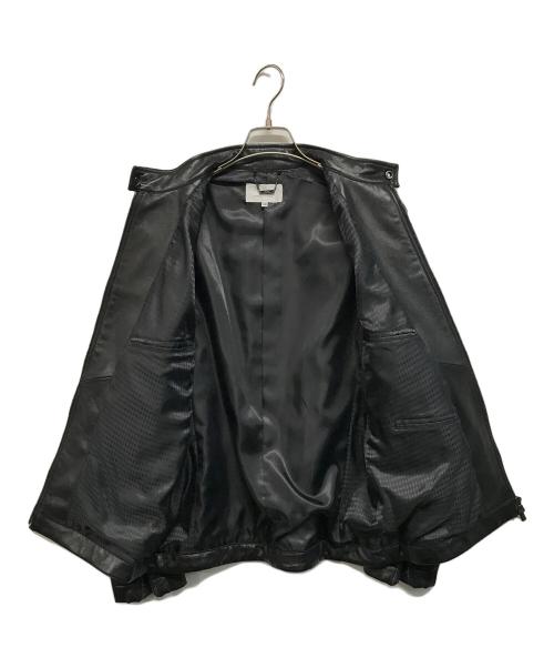 moniseur NICOLE（ムッシュ・ニコル）moniseur NICOLE (ムッシュ・ニコル) ex/tra (エクストラ) ラムレザー ライダースブルゾン ブラック サイズ:48の古着・服飾アイテム