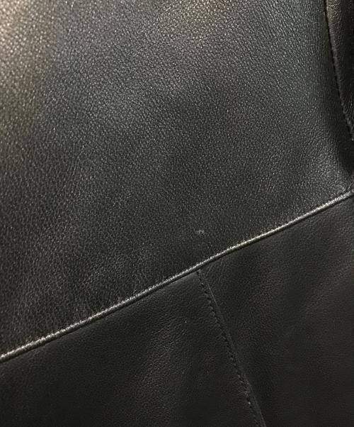 moniseur NICOLE（ムッシュ・ニコル）moniseur NICOLE (ムッシュ・ニコル) ex/tra (エクストラ) ラムレザー ライダースブルゾン ブラック サイズ:48の古着・服飾アイテム