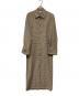 CLANE（クラネ）の古着「POWER SHOULDER CHECK SHIRT ONEPIECE（パワー・ショルダー・チェック・シャツ・ワンピース）」｜ベージュ