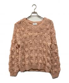 CLANE（クラネ）の古着「BUMPY OVER V NECK KNIT TOPS（バンピー オーバー ブイネック ニット トップス）」｜ピンク