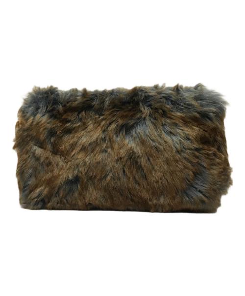 DRIES VAN NOTEN（ドリスヴァンノッテン）DRIES VAN NOTEN (ドリスヴァンノッテン) クラッチバッグ ファーポーチ ハンドバッグ ブラウン×グレー 未使用品の古着・服飾アイテム