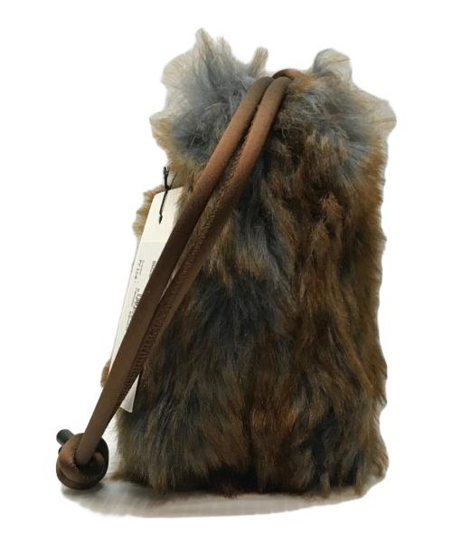 DRIES VAN NOTEN（ドリスヴァンノッテン）DRIES VAN NOTEN (ドリスヴァンノッテン) クラッチバッグ ファーポーチ ハンドバッグ ブラウン×グレー 未使用品の古着・服飾アイテム