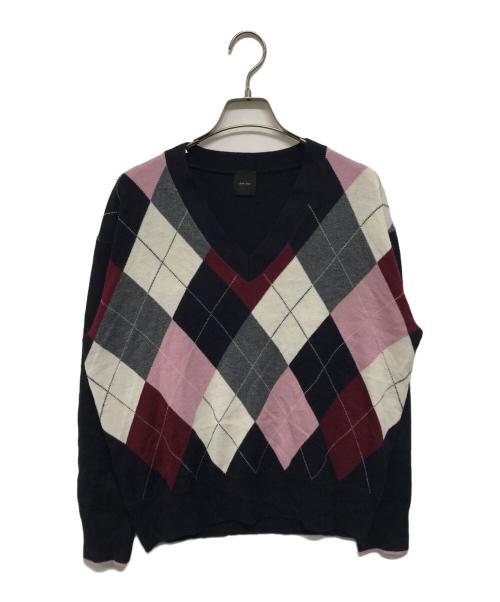 Spick and Span（スピック＆スパン）Spick and Span (スピック＆スパン) アーガイルVネックプルオーバー ネイビー サイズ:SIZE FREEの古着・服飾アイテム