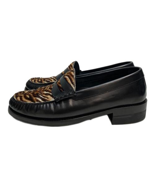 CELINE（セリーヌ）CELINE (セリーヌ) ハラコローファー ブラック×ブラウン サイズ:39の古着・服飾アイテム