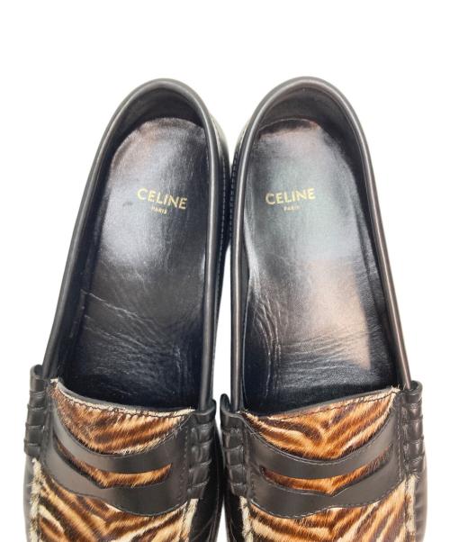 CELINE（セリーヌ）CELINE (セリーヌ) ハラコローファー ブラック×ブラウン サイズ:39の古着・服飾アイテム