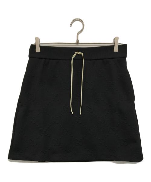 GUCCI（グッチ）GUCCI (グッチ) ジャージージャカードスカート ブラック サイズ:Lの古着・服飾アイテム
