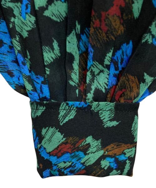 GANNI（ガニー）Ganni (ガニー) フローラルプリントパフスリーブシャツブラウス ブラック サイズ:SIZE 32の古着・服飾アイテム