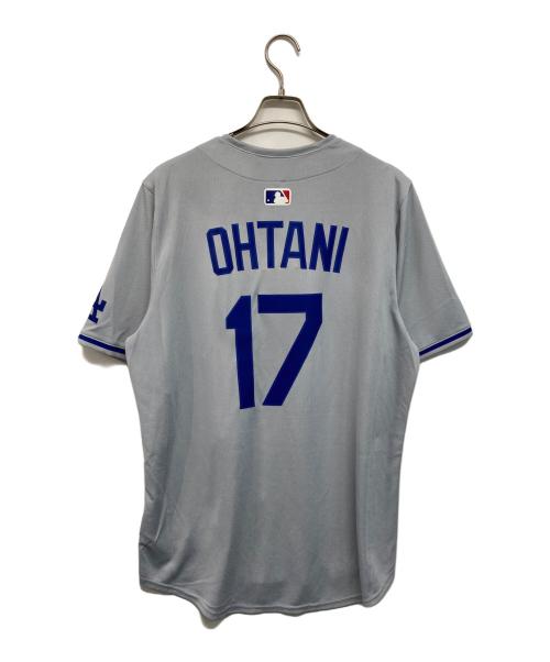 NIKE（ナイキ）NIKE (ナイキ) MLB (エムエルビー) ベースボールシャツ ゲームシャツ グレー×ブルー サイズ:L 未使用品の古着・服飾アイテム