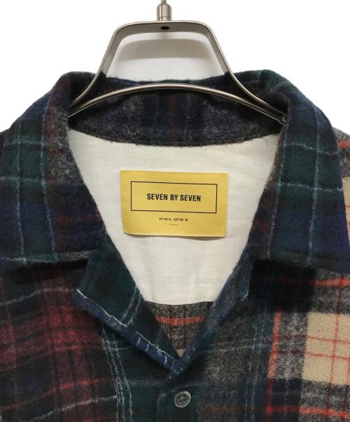 seven by seven（セブンバイセブン）SEVEN BY SEVEN (セブンバイセブン) NEEDLE PUNCH WOOL CHECK（ニードルパンツウールチェック）シャツ グリーン×レッド サイズ:Lの古着・服飾アイテム