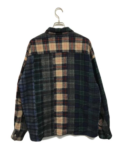 seven by seven（セブンバイセブン）SEVEN BY SEVEN (セブンバイセブン) NEEDLE PUNCH WOOL CHECK（ニードルパンツウールチェック）シャツ グリーン×レッド サイズ:Lの古着・服飾アイテム