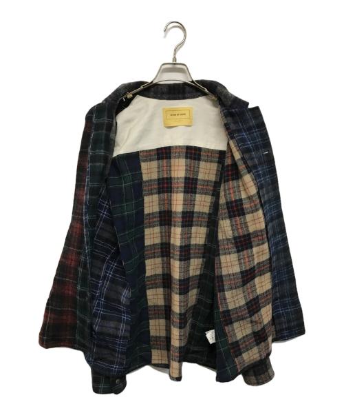 seven by seven（セブンバイセブン）SEVEN BY SEVEN (セブンバイセブン) NEEDLE PUNCH WOOL CHECK（ニードルパンツウールチェック）シャツ グリーン×レッド サイズ:Lの古着・服飾アイテム