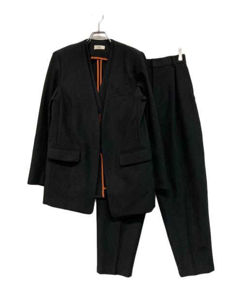 CIS.（シス）CIS. (シス) 3ピーススーツ リネンルックセットアップ ブラック サイズ:SIZE 38の古着・服飾アイテム